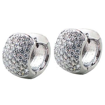 2.00 CT Pave Set 7-Row Diamond Huggies in 14k White/Yellow Gold